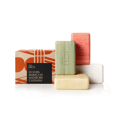 SAPONI CREMOSI ED ESFOLIANTI UCCUBA, MARACUJA, ANDIROBA E CASTANHA - EKOS - 4X100G